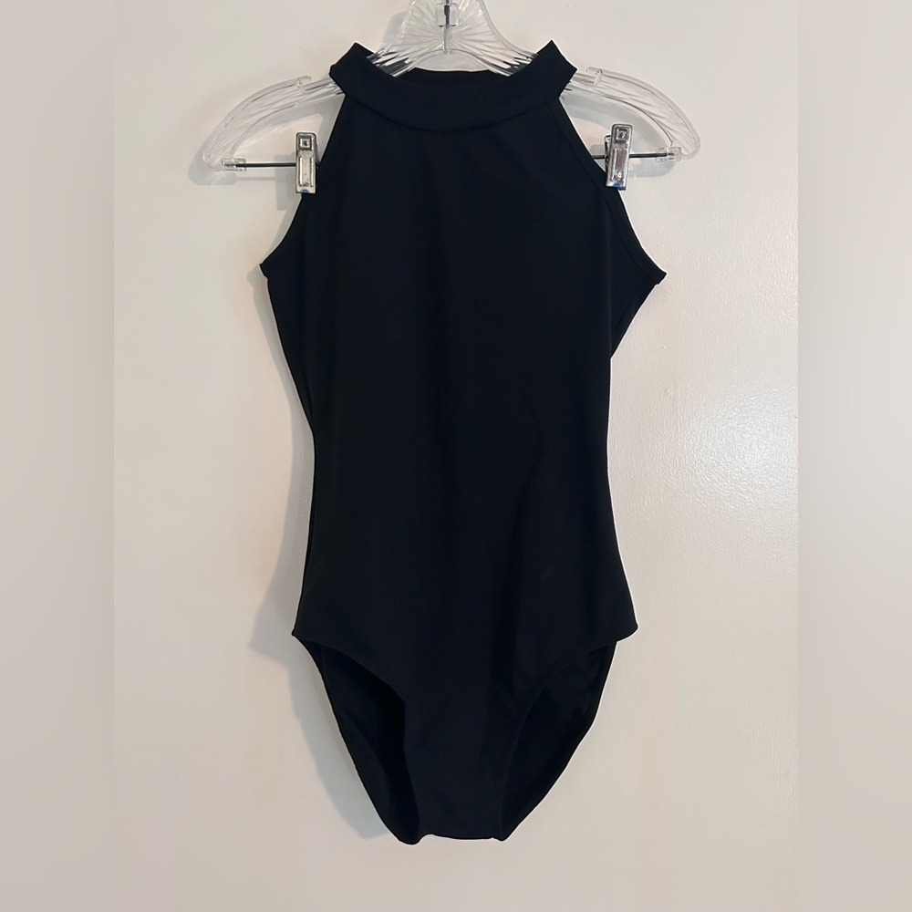 Black High Neck Lace Leotard
